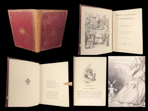 1870 RARE Alice in Wonderland Lewis Carroll Tenniel Illustrated Fantasy Classic