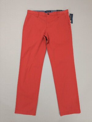 US Polo Assn Logo Slim Straight Activate Stretch Flat Chino Classic Pants 34 32