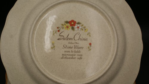 Vintage China Salem Steingeschirr Ofen zu Tisch Blumen Platte 10 1/2" 4er Set - Bild 4 von 5