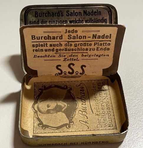 Buchards Salonnadeln - Nadeldose Needle Tin - GRAMMOPHON - 78rpm (Leer) - Bild 1 von 4