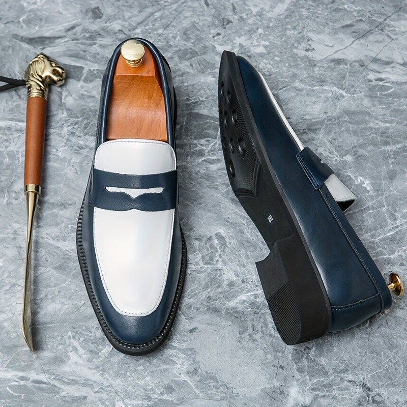 Men's Trendy Penny Loafers Slip On Dress Shoes for Business Casual Wear