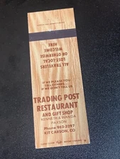 Matchbook Cover - Trading Post Restaurant Kit Carson Colorado Kenneth Paxson