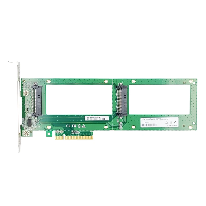 shinreal 2X U.2 SFF-8639 SSD to PCIe4.0  X8 Card U.2 NVMe SSD Adapter - Image 2 of 4