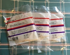 NEW - 3 Rolls Venture SILVER Back Copper Tape 3/16 Stained Glass Foil, see note