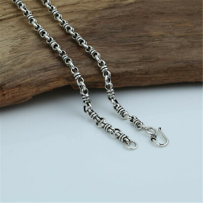 Vintage Silver Knot Chain Necklace 925