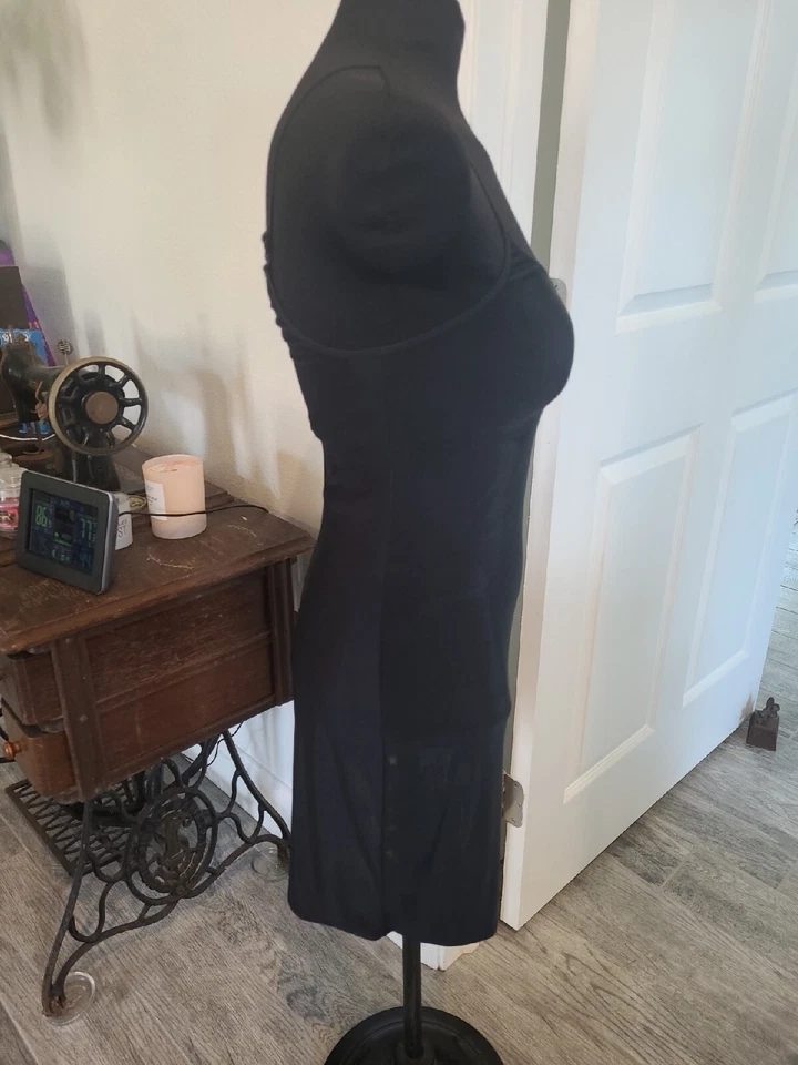 Vestido Halter Transparente Olga De Colección Sin Mangas Para Mujer Talla 34 Negro Hecho en EE. UU. 12209 Nylon Foto 3 de 4