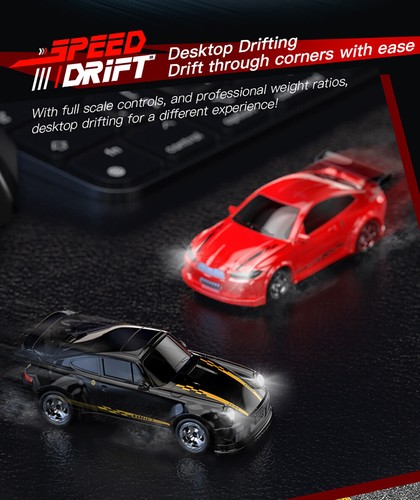 KF20 Mini Desktop Racing Car 1/64 4WD 2.4GHZ Drift Car Simulation Racing Model - Picture 9 of 26