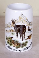 Sch&ouml;ner Bierkrug aus Steingut Motiv: Gemse