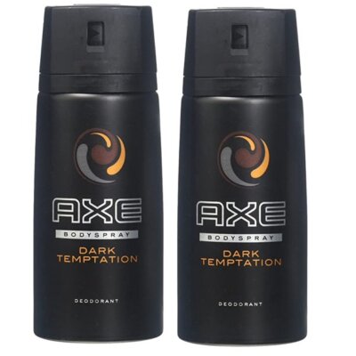 Axe Mens Deodorant, Body Spray, Dark Temptation, Fragrance, 150ml, 5.07oz, 2Pack