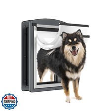 MAVRICPOWER Steel Dog Door for Door with Telscoping Tunnel, Dog