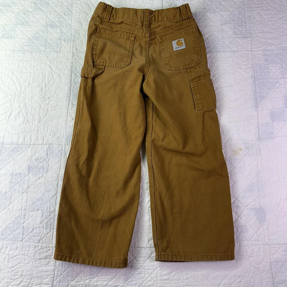 Pantalones Carhartt Niños 6 Marrón Pato Lona Carpintero Ropa de Trabajo Bolsillos Utilitarios Juveniles Foto 4 de 4
