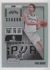 2018 Contenders Season Ticket Premium Edition Silver Prizm Pau Gasol #67 HOF g2x