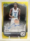 2025-26 Bowman Basketball Caleb Wilson Yellow Mojo Autograph #CPA-CL /75 UNC