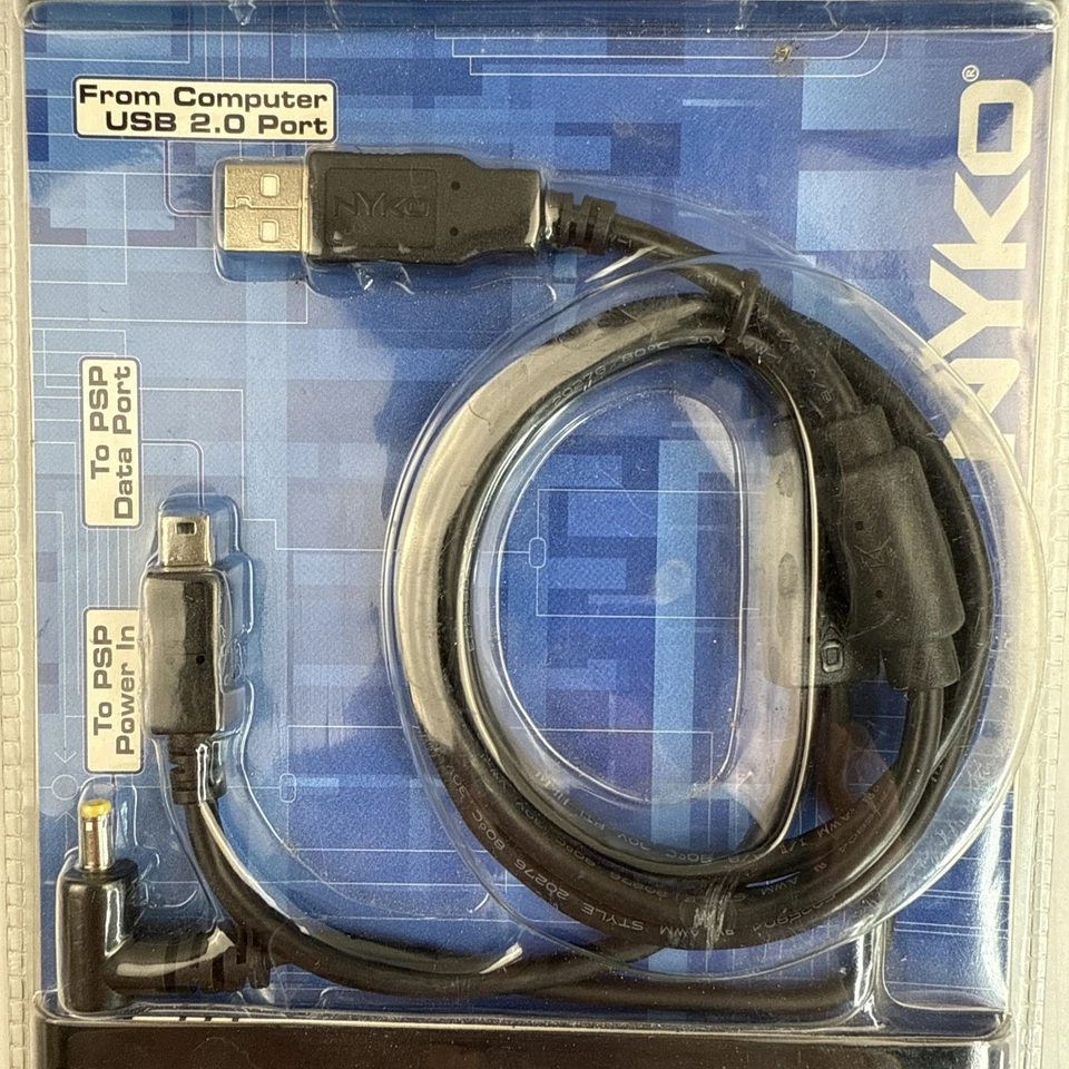 Cable cargador de datos USB de 1,2 m/4’2” para PSP1000 PSP2000 PSP3000 NUEVO EN PAQUETE Foto 2 de 4