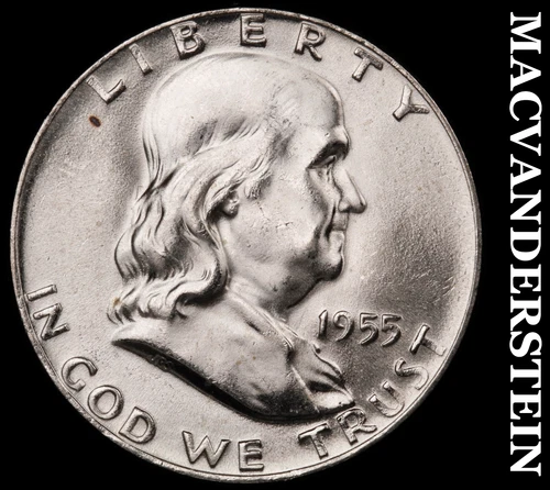 1955 Franklin Half- Full Bell- Choice Gem Brilliant Uncirculated Luster #G6782
