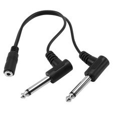 3.5mm 1/8 inch TRS Stereo Female Jack to Dual 1/4 6.35mm Male Plug Mono 6735