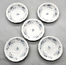 5 Vtg Johann Haviland Blue Garland Fruit Desert Sauce Bowl Bavaria Germany 5in