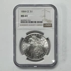 1884-CC Morgan Silver Dollar $1 NGC MS64 Carson City