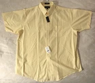 Croft & Barrow SS Shirt Mens 18.5 Large Yellow Oxford Button Wrinkle Free NEW