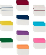 Amazon Basics Rectangular Tabs, 2 inch in Wide, 500 Pieces, 2", Assorted 