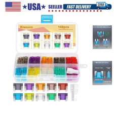 Color-Coded 140 Pcs Automotive Fuse Replacement Kit with Fuse Puller Accessory