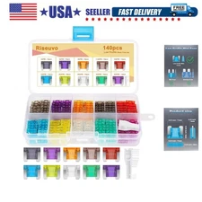 Color-Coded 140 Pcs Automotive Fuse Replacement Kit with Fuse Puller Accessory