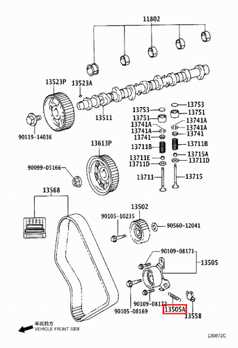 Genuine Hilux LN170 LN167 LN166 3L 5L 2L Timing Belt Idler Tensioner Spring - Picture 19 of 20