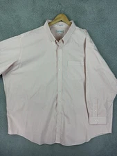 Paul Fredrick Dress Shirt Mens 22-37 Red Stripe Long Sleeve Non-Iron Supima Mens