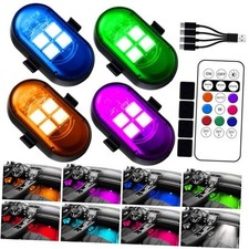 Upgraded 4LEDs Wireless LED Strobe Lights with Remote Control, High 4pcs