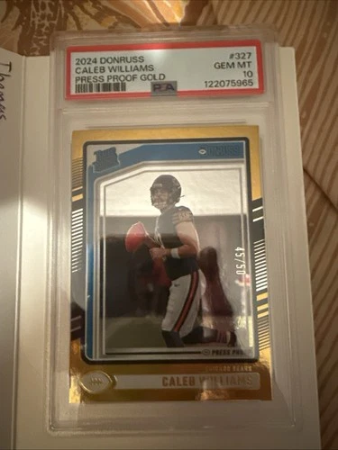Caleb Williams Press Proof Gold /50 Psa 10 donruss bears rookie Chicago