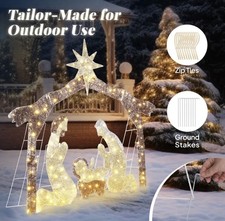 6 ft. LED Lighted Nativity Set   Metal Outdoor Christmas Holiday Yard Decoration