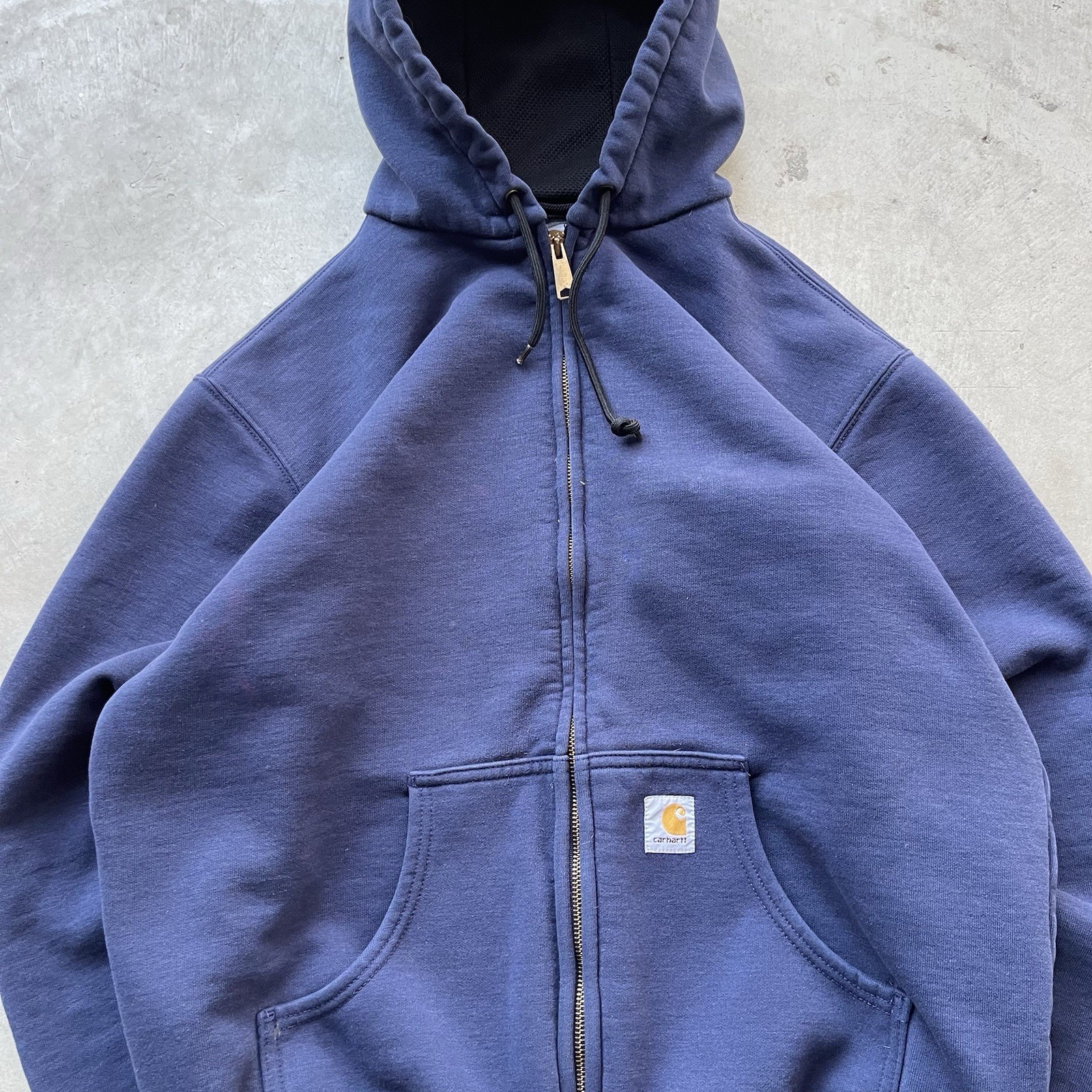 Carhartt Vintage Sweatshirt Hoodie Jacket Full Zip Up Thermal Lined Faded M thumbnail 2