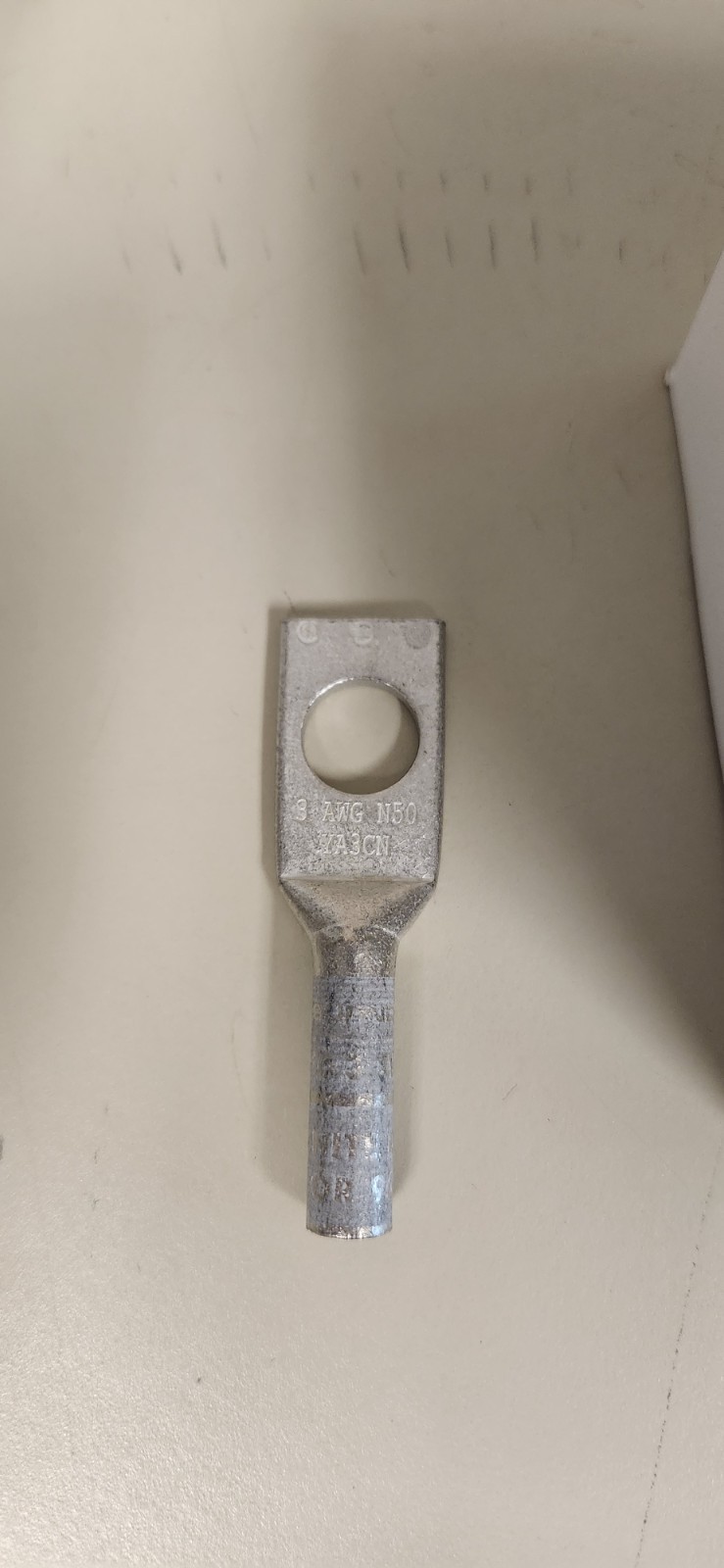 BURNDY YA3CN, Compression Terminal, 3 AWG Cu, 1-Hole, 1/2