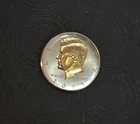 DANBURY MINT,    2011-P KENNEDY HALF DOLLAR, GOLD AND SILVER PLATED