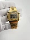 Seiko A708-5000 World Time LCD Digital Watch, Gold-Tone Case, Two-Tone Bracelet