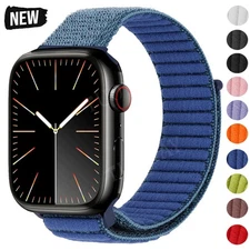 Nylon Loop Wristband Strap for Apple Watch Series 10 9 8 7 6 SE 40/44/41/45/46mm