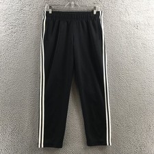 Adidas Track Pants Womens M Black Mid Rise Elastic Waistband Stretch Pockets