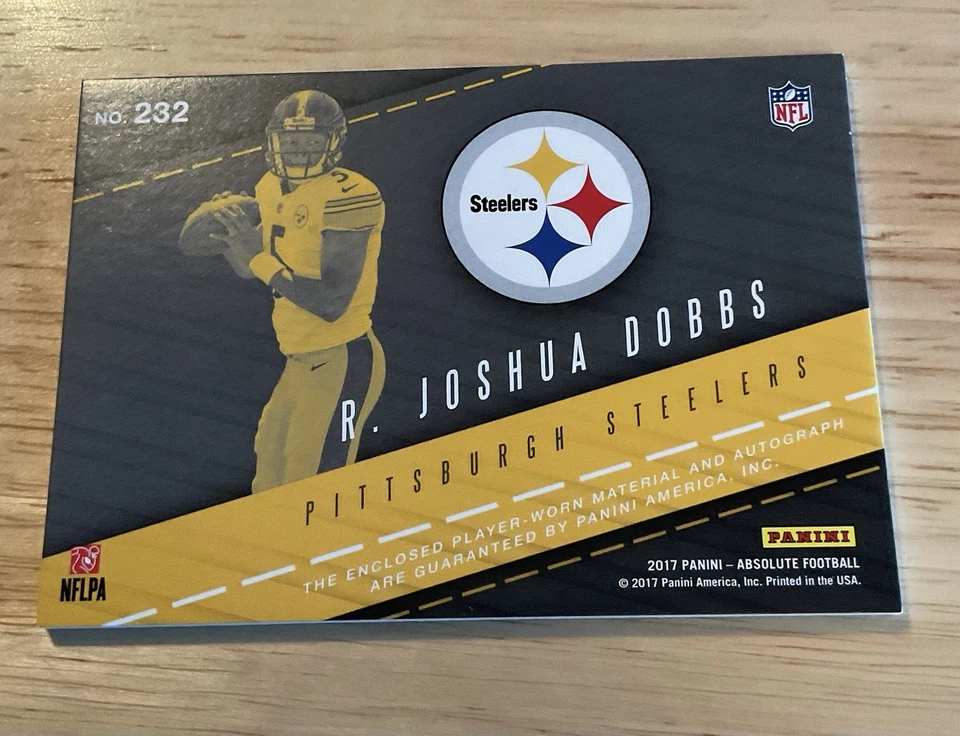 2017 Absolute JOSH DOBBS RPM JERSEY/BALL/PATCH/AUTO 392/399 STEELERS #MS105 - Image 3 of 3