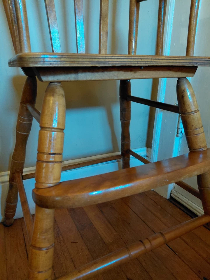 Antique Wooden High Chair - Image 4 of 4