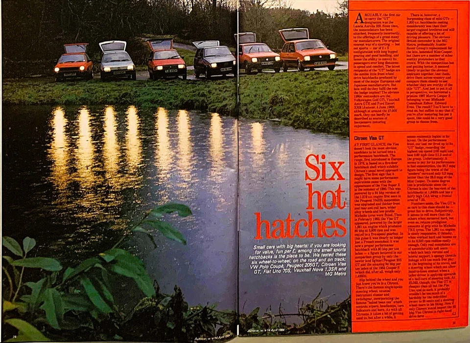 AUTOCAR MAGAZINE 14-APR-84 - MG Metro, Nova SR, Chevrolet Corvette, Fiat Uno 70S - Image 3 of 4
