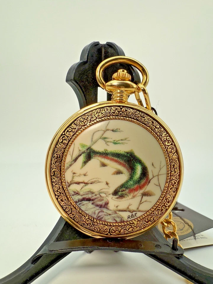 Vintage FRANKLIN MINT POCKET WATCH National Fish & Wildlife Foundation COLLECTOR - Image 3 of 4