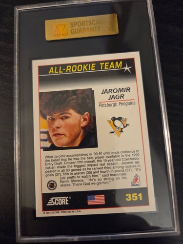 1990-91 Score #351 Jaromir Jagr SGC96 & #440 Eric Lindros FutureSupersta Pgs 8.5 - Picture 4 of 5