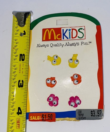 McKids Ronald MCDONALD Vintage Ohrringe Emaille Kostüm Schmuck - Bild 2 von 3