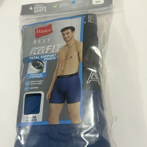 Hanes 4 pack Tagless Boxer Briefs X-Temp breathable mesh black gray S 28 30 - Picture 2 of 5