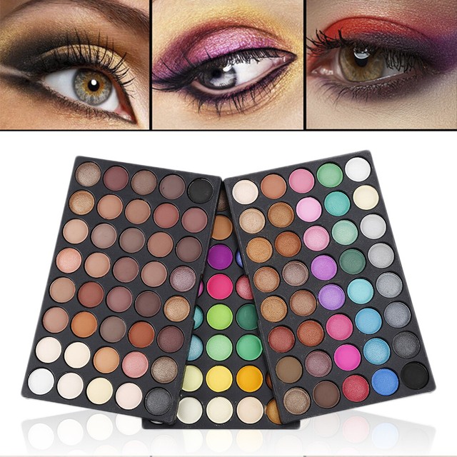 120 Colors Pro Shimmer Matte Eyeshadow Palette Powder Eye Shadow Makeup Kit Set