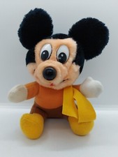 Vtg Mickey's Christmas Carol Walt Disney Productions Mickey Mouse 8" Plush Yello