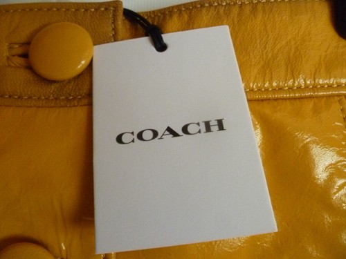 Coach Patent Leather Miniskirt UK SIZE L 32" CS489 New Stunning Rare Tagged - Picture 3 of 24