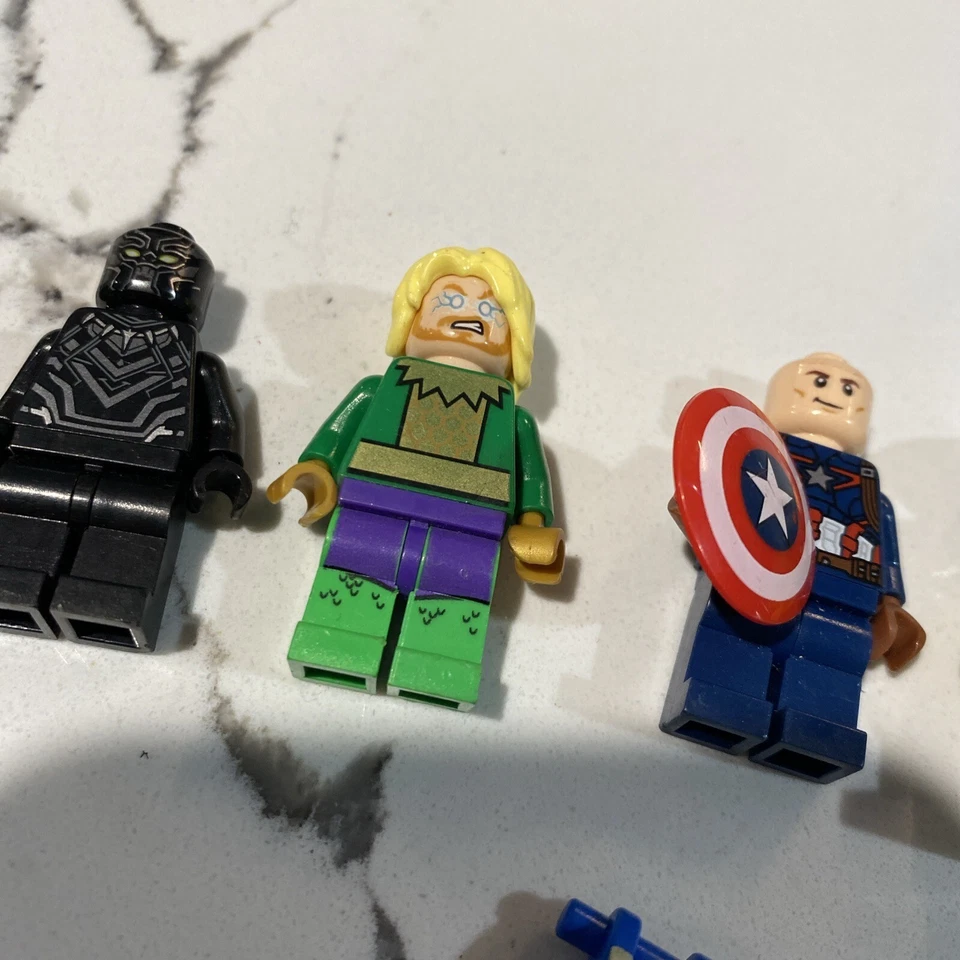 Lego Batman Pantera Negra Aqua Man Capitán América Cohete Figuras Lote Foto 4 de 4