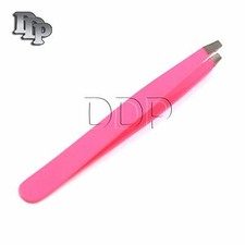 New Tweezer Pink Slanted Tip Eyebrow Hair Removing Beauty Instrument