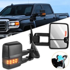 Tow Mirrors For 88-98 Chevy Ck 1500 2500 3500 Pair Power Side View Led Signal